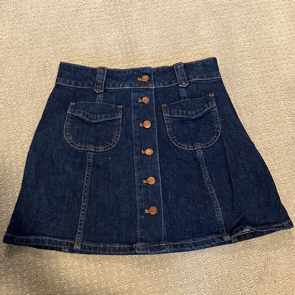 Madewell button up denim skirt